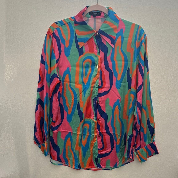 Beulah Tops - Beulah Multicolor Abstract Print Blouse